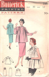 Butterick 7165 Misses Maternity Smock & Skirt Vintage Sewing Pattern Size 12