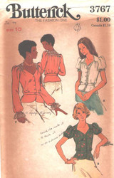 Uncut Butterick 3767 Misses Tops Vintage Sewing Pattern Size 10