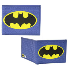 Blue Batman Logo - DC Comics 4x5" BiFold Flat Wallet