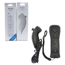 Wii MotionPlus Wiimote Controller + Nunchuk Bundle - Black (Hexir)