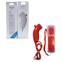 Wii MotionPlus Wiimote Controller + Nunchuk Bundle - Red (Hexir)