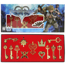 Gold Heart & Keyblade - Kingdom Hearts 13 Pcs. Necklace Pendant Set