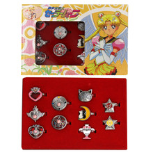Heart, Star, Moon, Luna - Sailor Moon 10 Pcs. Ring Set