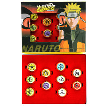 Multi Colored Kanji Symbols - Naruto 10 Pcs. Necklace & Ring Set