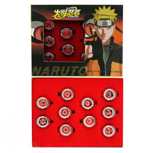 Red Kanji Symbols - Naruto 10 Pcs. Necklace & Ring Set
