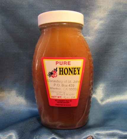 A 1 pound jar of Monastery Honey 