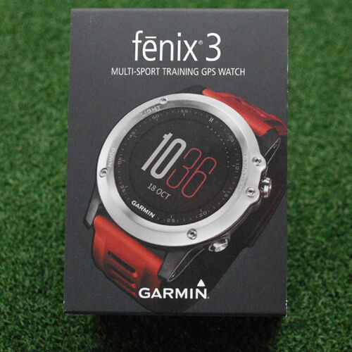 Garmin Fenix 3 Multi-Sport Training Watch - Silver with Red Band - NEW Sweet