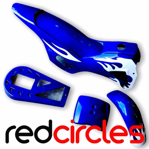 Blue Flame Super Dirt Bike Plastics Set Red Circles Motorcycles Limited
