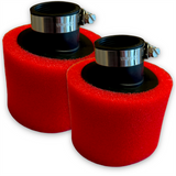 2x 35mm Angled Red Foam Pit Bike Air Filter Twin Pack
