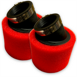 40mm Angled Red Foam Pit Bike Air Filter Twin Pack