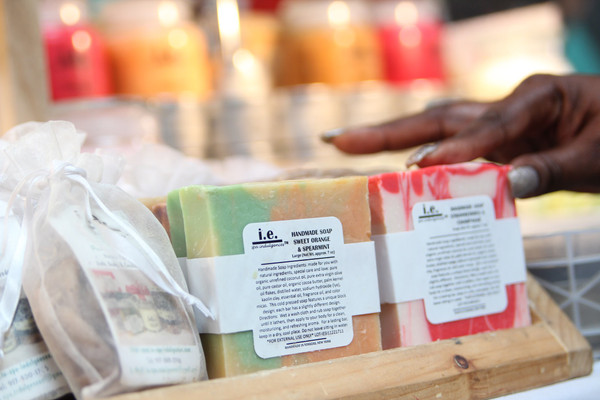 HANDMADE SOAPS: Our all natural soap is made with love.  We chose organic ingredients that are balanced for their cleansing and moisturizing properties.  This cold pressed soap features a unique block design; each bar has a slightly different design.  Choose the fragrant that best suits your taste.  Directions:  Wet a wash cloth and rub soap together until it lathers, then apply to your body for a clean, moisturizing, and refreshing aroma.  FOR EXTERNAL USE ONLY.  Ingredients: organic unrefined coconut oil, pure olive oil, organic palm oil, pure castor oil, organic cocoa butter, distilled water, sodium hydroxide (lye), fragrance oils, essential oils, and color micas. Some soaps also include shea butter, apricot kernel oil, palm oil, avocado oil, neem seed oil, goats milk, butter milk, beer, pure cacao, oatmeal, lavender petals, chamomile flakes, crushed almonds, green tea powder, green tea leaves, and seaweed powder  SELECT THE SCENT TO SEE ANY ADDITIONAL  INGREDIENTS OR ADDITIVES USED FOR OUR HANDMADE SOAPS.  Size:  5.55-7 oz depending upon the cut of the soap.  Customers:  Pregnant women should consult their physician before using any products containing certain essential oils. These are natural soaps, which are cured a minimum of six weeks before they are sold. Designs vary by bar. Additional soaps scents become available every two months.  Also see our novelty bars; 5-7 oz.  Soap dish (not pictured); or our Cleansing Soaps.  Soap dish may be purchased separately in Accessories.  Each soap is beautifully packaged. For a lasting bar, keep in a dry cool place.  Do not leave sitting in water.  Made in Yonkers, NY