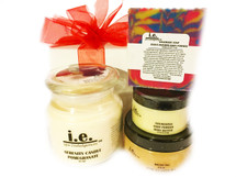 BATHROOM ESSENTIALS II GIFT SET:  These items are some of our customer's favorites to relax in the bathroom.  Select your favorite scent or use this as an opportunity to sample a variety of scents.  Receive one each of the following items:  (1) Balancing Dead Sea Salt Scrub (8 oz) (Select one of our popular scents); (1) Handmade Soap (Select one of our popular scents); (1) Nourishing Body Butter (4 oz) (Select one of our popular scents);  (1) Seductive Fragrance Oil (.15ml) (Select one of our popular scents);  (1) Serenity Scented Candle (16 oz) (Select one of our popular scents); (1) Wooden Scoop.  Customers:  FOR EXTERNAL USE ONLY.  Click on the images for detailed descriptions for each item included in this pack.   See our other I.E. Spa Indulgences Gift Sets.  Although natural and organic ingredients are used, it is possible for customers with sensitive skin or allergies to have a reaction to scents or nut butters used.  Always do a skin test on the inside of your forearm to ensure you do not have an adverse reaction to the product.