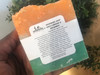 SWEET ORANGE & SPEARMINT:  Our natural soap is handmade with love.  We chose organic ingredients that are balanced for their cleansing and moisturizing properties.  This hot processed soap features a unique block design; each bar has a slightly different design and has a more rustic look and feel; yet it performs the same as our cold-processed soaps.  Choose the fragrant that best suits your taste.  Directions:  Wet a wash cloth and rub soap together until it lathers, then apply to your body for a clean, moisturizing, and refreshing aroma.  FOR EXTERNAL USE ONLY.  Ingredients: organic unrefined coconut oil, pure olive oil, pure castor oil, distilled water, sodium hydroxide (lye), fragrance oils, essential oils, and color micas.  Some soaps include additives such as: goats milk, butter milk, beer, pure cacao, oatmeal, lavender petals, tumeric, basil, chamomile flakes, crushed almonds, green tea powder, green tea leaves, and seaweed powder  SELECT THE SCENT TO SEE ANY ADDITIONAL INGREDIENTS OR ADDITIVES USED FOR OUR HANDMADE HOT PROCESSED SOAPS.  SELECT THE SCENT TO SEE ANY ADDITIONAL INGREDIENTS OR ADDITIVES USED FOR THESE SOAPS.  Cure Time:  we cure our hot processed handmade soaps for a minimum of two weeks before they are sold.  Size:  approximately 7 oz depending upon the cut of the soap