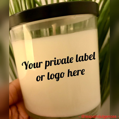Your company's logo/label will appear here.  

Email us (ie.spa.indulgences@gmail.com) a jpeg of your logo/label or message.

We will send you a picture of the sample candle.  

At checkout, enter the scent.

Allow 7 days for processing.