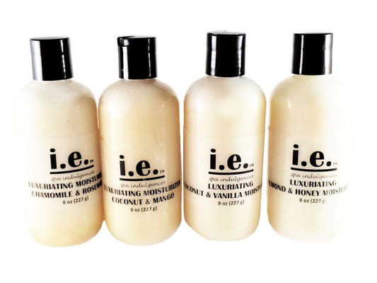 LUXURIATING MOISTURIZER:  Coconut oil is an effective moisturizer for all skin types-normal, combination, sensitive, dry, oily, and mature skin.  It is an antioxidant and has been know to prevent pre-mature aging.  It helps to protect the skin and may relieve irritated skin. It is light enough to use on your entire body (including your face).   Ingredients:  made with organic unrefined coconut oil, pure african shea butter, cocoa butter, almond butter, beeswax, vitamin E, and fragrance oil.  Customers:  Select the scent of your choice.  FOR EXTERNAL USE ONLY.  (2 oz. available for purchase with sets only).  DO NOT USE AS A COOKING INGREDIENT.  