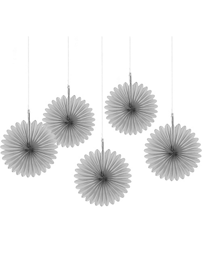 Mini Paper Fan Decorations Silver Wow Let S Party