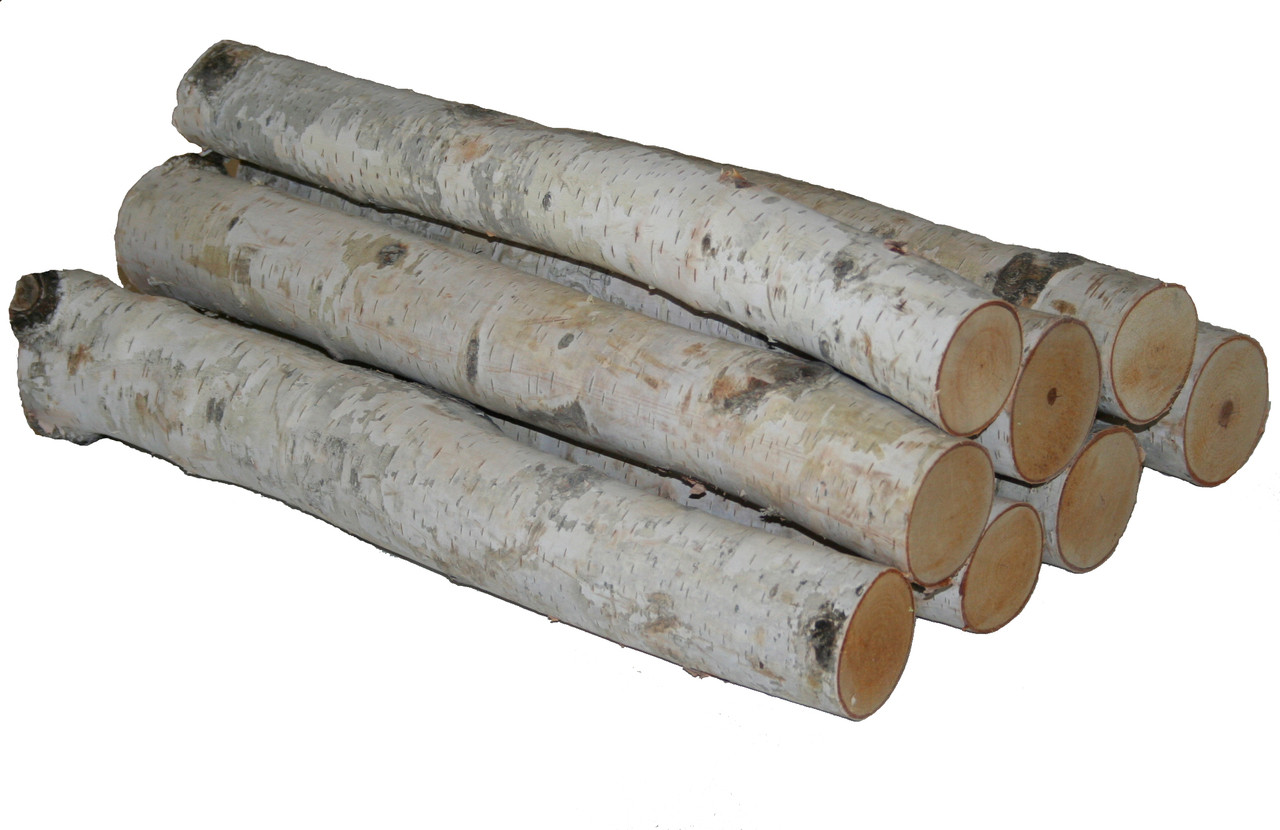 Amish-made Natural Large White Birch Logs 3-packs Great for