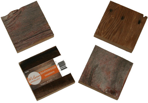 Reclaimed Barn Wood Coasters - Birch Logs