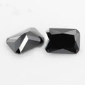Natural Black Sapphire 8mm x 6mm Emerald Cut Lot of 2