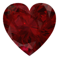 Lab Grown Ruby 12mm Heart Lot of 4 Stones