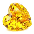Lab Grown Yellow Sapphire  8mm Heart Shape Lot of 3 Stones
