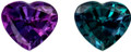 Lab Alexandrite 8mm Heart Lot of 10 Stones Full Color Change