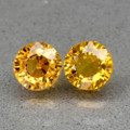 Natural Yellow Sapphire Round 4mm Pair  .86ct TW #PG6263