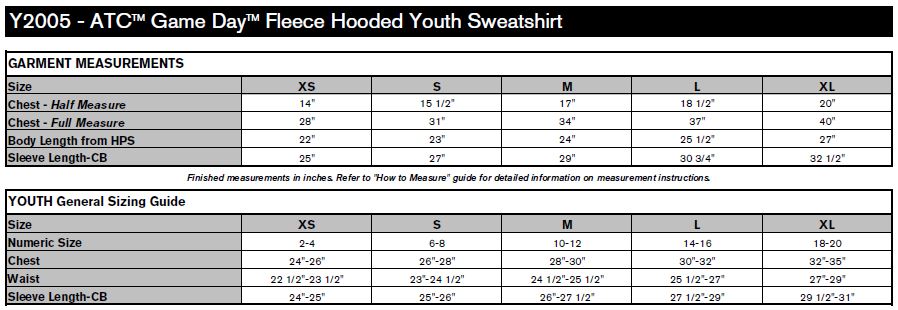 Atc Sizing Chart