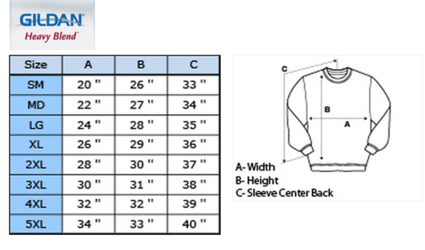 Gildan Chest Size Chart