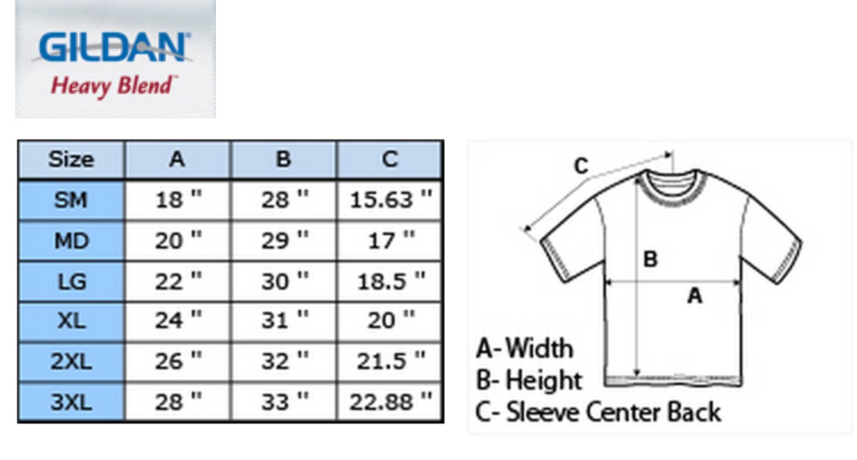 Gildan T Shirts Size Chart