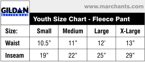 Gildan Youth Size Chart