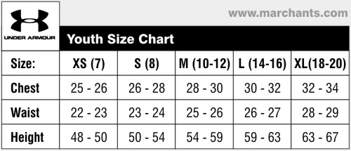 Under Armour Yxl Size Chart