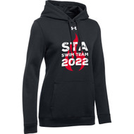 SAQ Under Armour Women’s Hustle Fleece Hoodie - Black (With STA Flame Logo) (SAQ-201-BK)