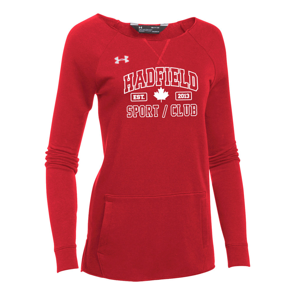 womens under armour hustle fleece crew