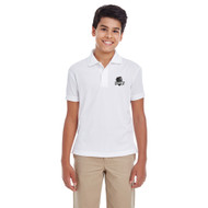 MRO Core 365 Youth Origin Performance Piqué Polo with Athletic Logo - White (MRO-306-WH)