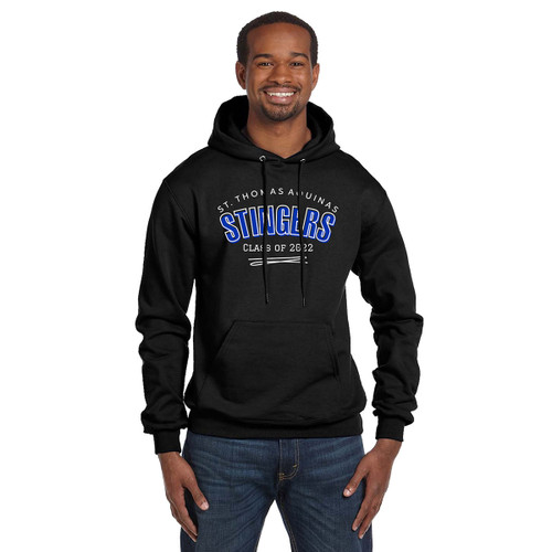 STA Champion Adult Double Dry Eco Pullover Grad Hoodie - Black (STA-028-BK)