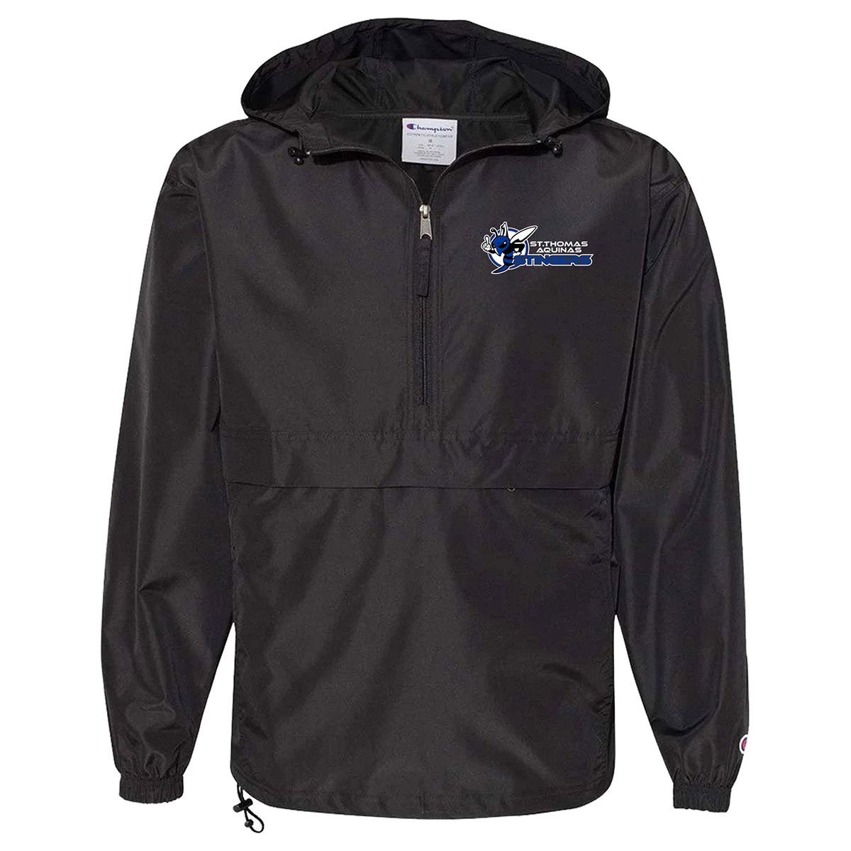 STA Champion Adult Packable Anorak 1/4 Zip Jacket Black SchoolWear.ca