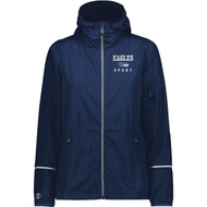 SMA Augusta Women's Packable Full Zip Jacket - Navy/White (SMA-207-NW)