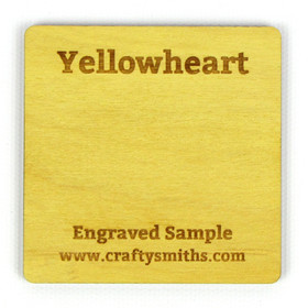 Yellowheart - Tier 4 Exotic Hardwood - Engraved Sample Chip