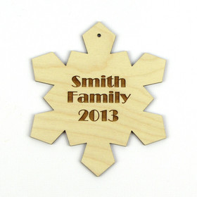"Icy Geometry" Personalized Wood Snowflake Ornament
