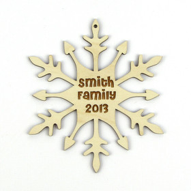 "Water Wheel" Personalized Wood Snowflake Ornament