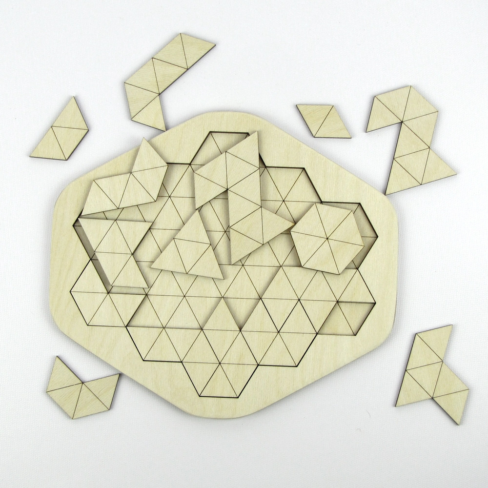 Geometric Triangles Laser-Cut Wooden Puzzle - The Crafty Smiths