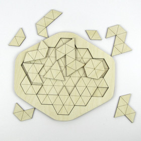 Geometric Triangles Laser-Cut Wooden Puzzle