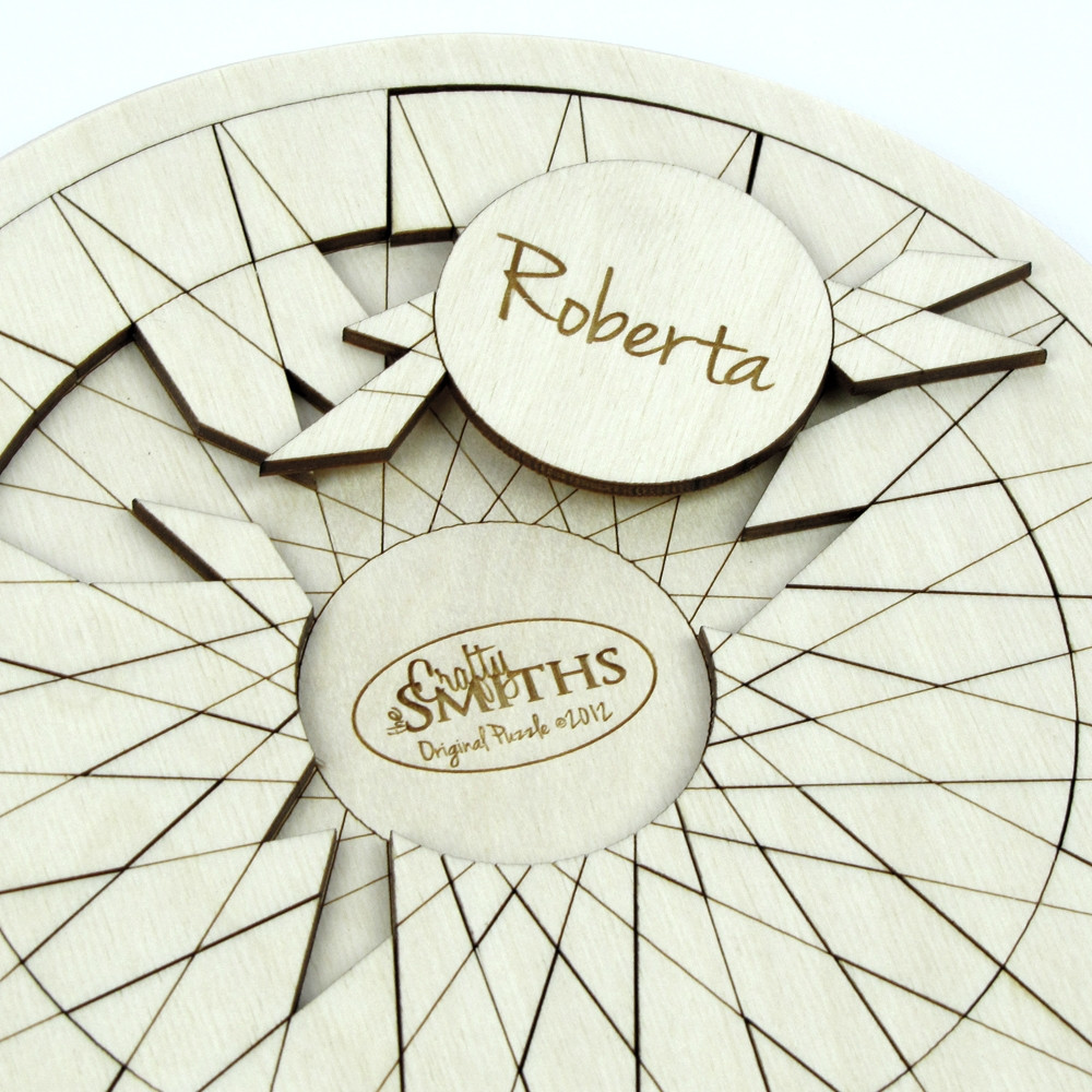 Round Bicycle Spoke Laser-Cut Wooden Puzzle - The Crafty Smiths