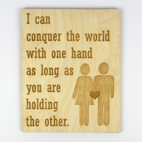 "Holding My Other Hand" Wood Sign
