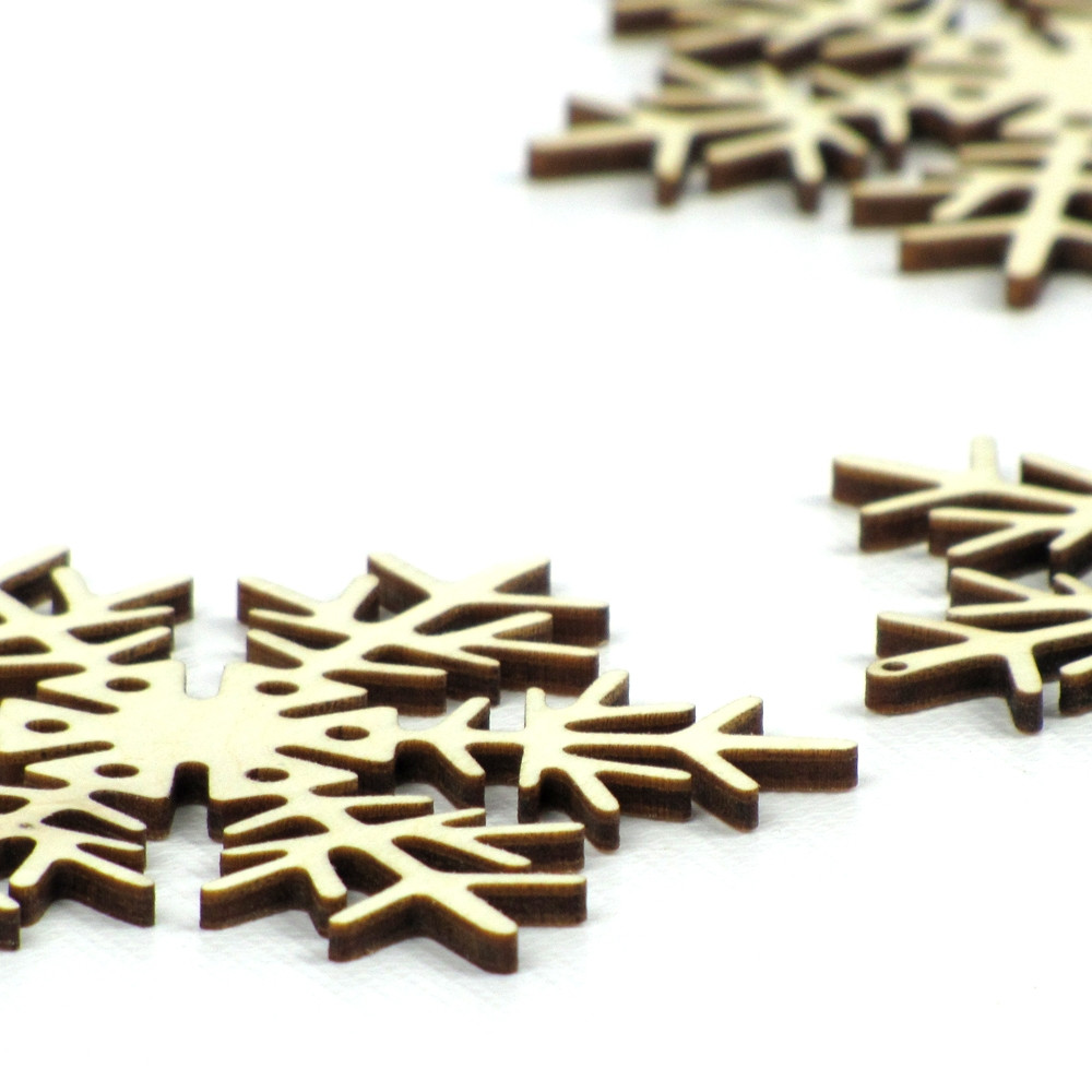 Bulk 5 Inch Wood Snowflakes