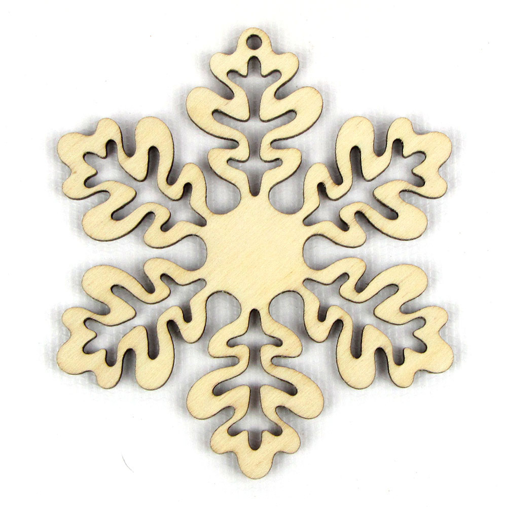 Wooden Snowflake Laser Cut Wood, Sizes up to 5 feet, Multiple Thickness  A070-2