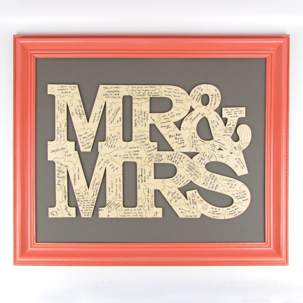 Unique Wedding Guest Book Alternative Guestbook Custom Wedding Puzzle Mr & Mrs 