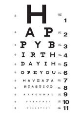 Eye Chart Birthday - 424 Funny Over The Hill Birthday Cards 6 Pack
