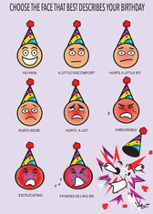 Birthday Pain Chart -445 Funny Birthday Cards 6 Pack